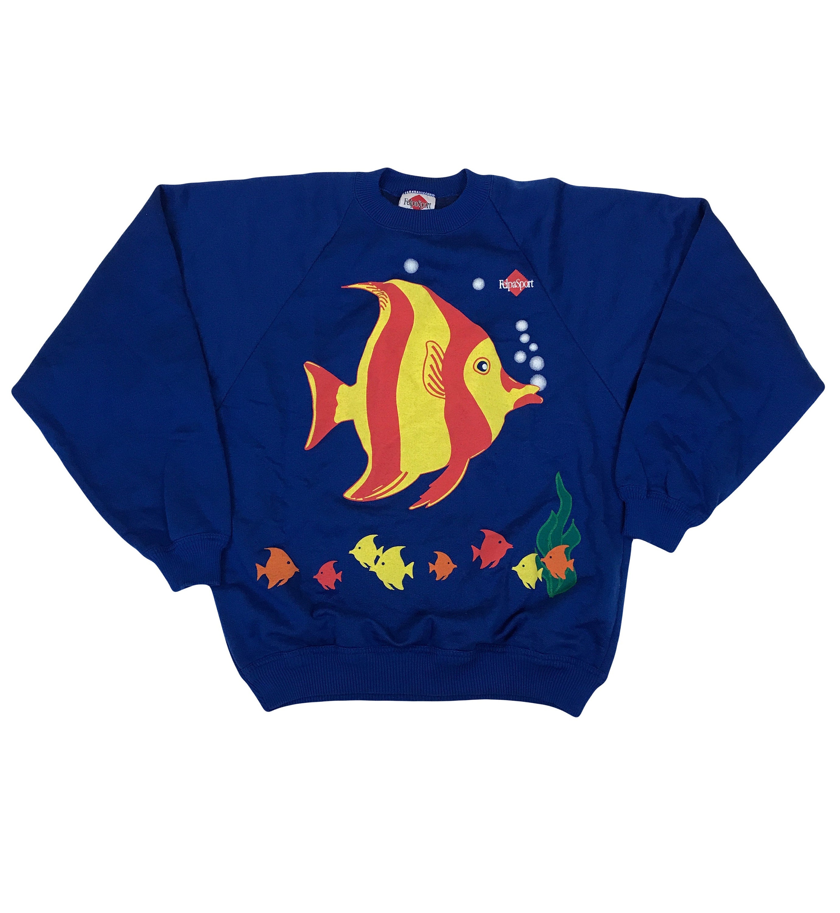 Vintage 90s Quirky Blue Fish Crew Neck Sweater Felpasport by Vintage 90s Quirky Blue Fish Crew Neck Sweater Felpasport by