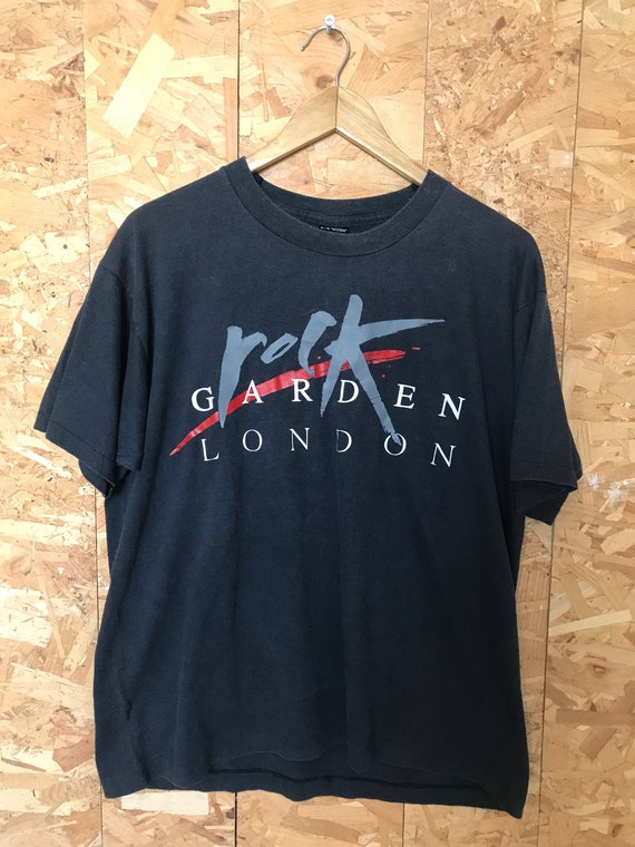 Vintage 90's Rock Garden London Faded Grungy Black Souvenir Vintage 90's Rock Garden London Faded Grungy Black Souvenir