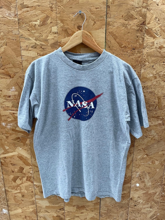 Vintage 90s Single Stitch NASA Graphic T-shirt Gray Size L by