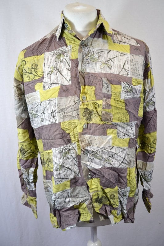 Image of 80's 90's Vintage Floral Scrapbook Pattern Print Shirt