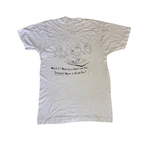Vintage 80s funny mouse trap slogan graphic white single stitch t shirt size large