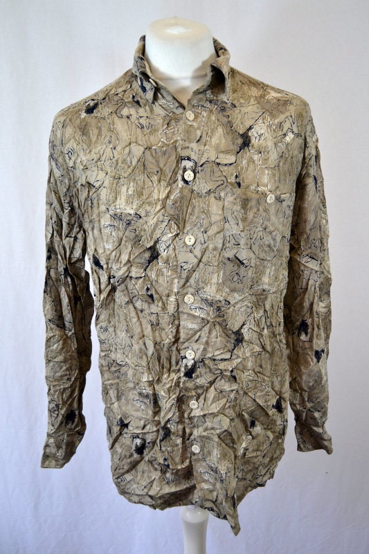 Image of 90's Grunge Pastel Grey Pattern Vintage Shirt