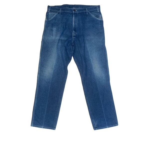 Vintage 90s Dickies Mid Blue Denim Distressed Worn Carpenter Work 