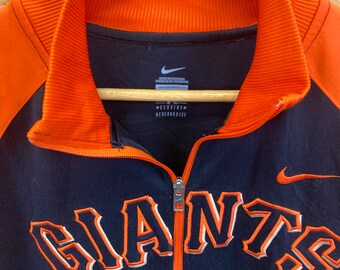 【★ナイキ×GIANTS】※美品 刺繍 でかロゴ トラックジャケット MLB野球 Vintage Y2K Nike SF Giants Baseball Embroidered Spell Out