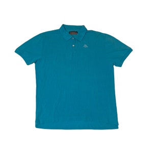 Camiseta polo minimalista vintage Y2K Kappa azul elétrico tamanho XXL