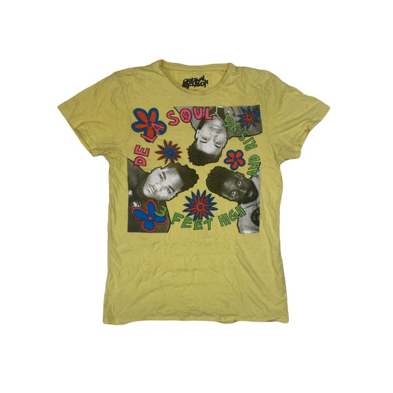Vintage Y2K De La Soul 3 Feet High and Rising Yellow T-shirt Size 