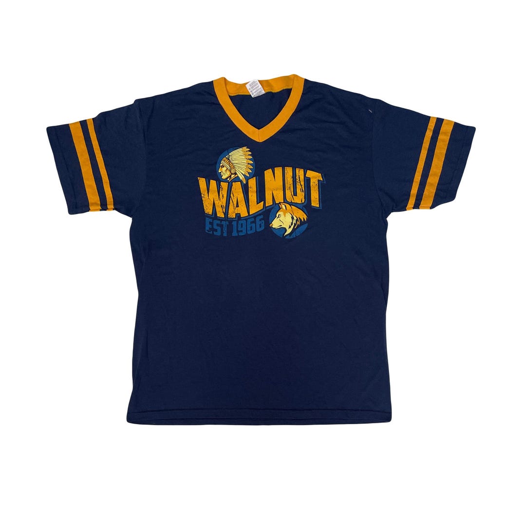Augusta Sportswear 大人用 XL Vネック Tシャツ - ネイビーイエロー