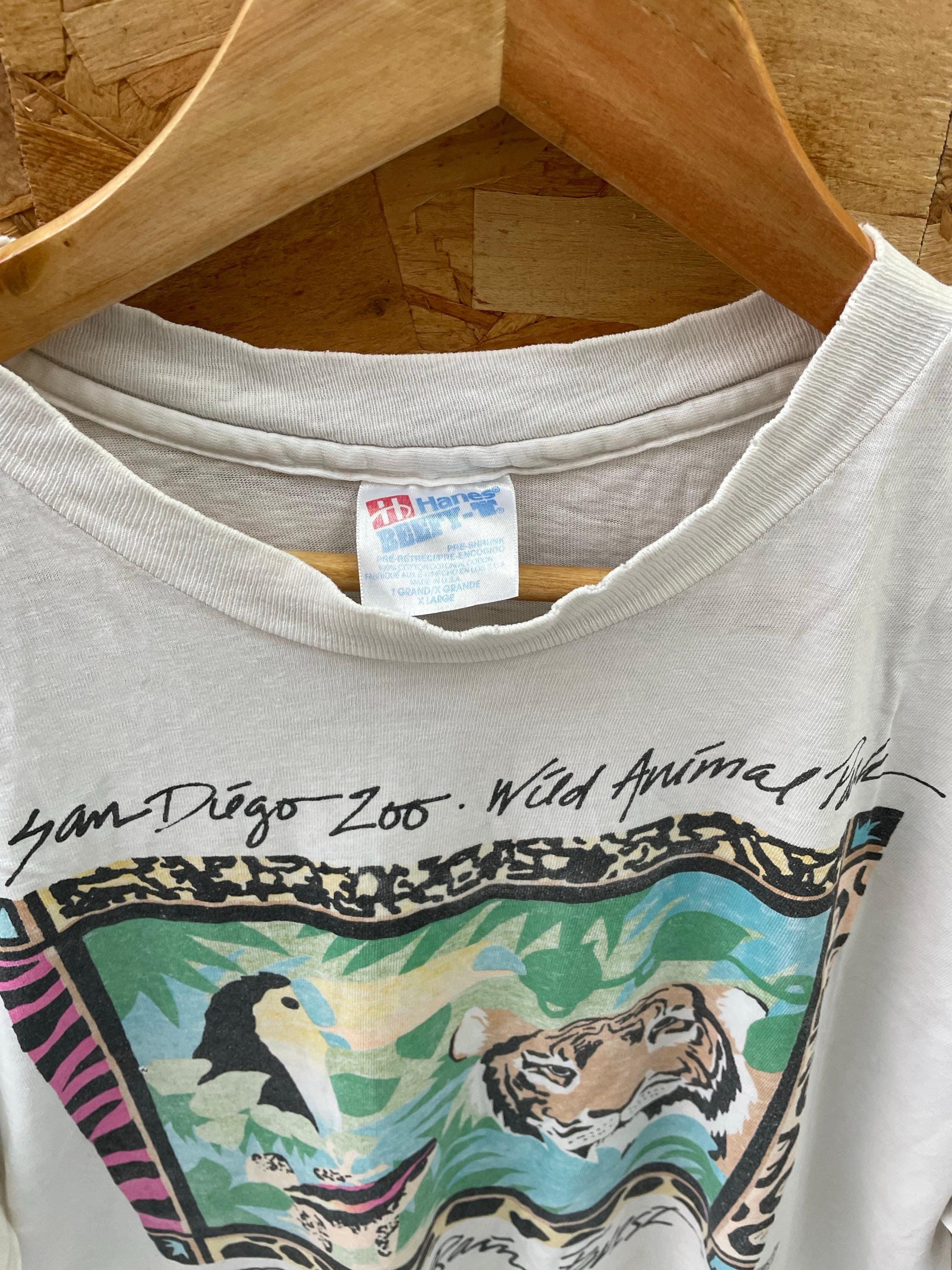 Vintage 90s Thrashed San Diego Zoo Single Stitch T-shirt - White