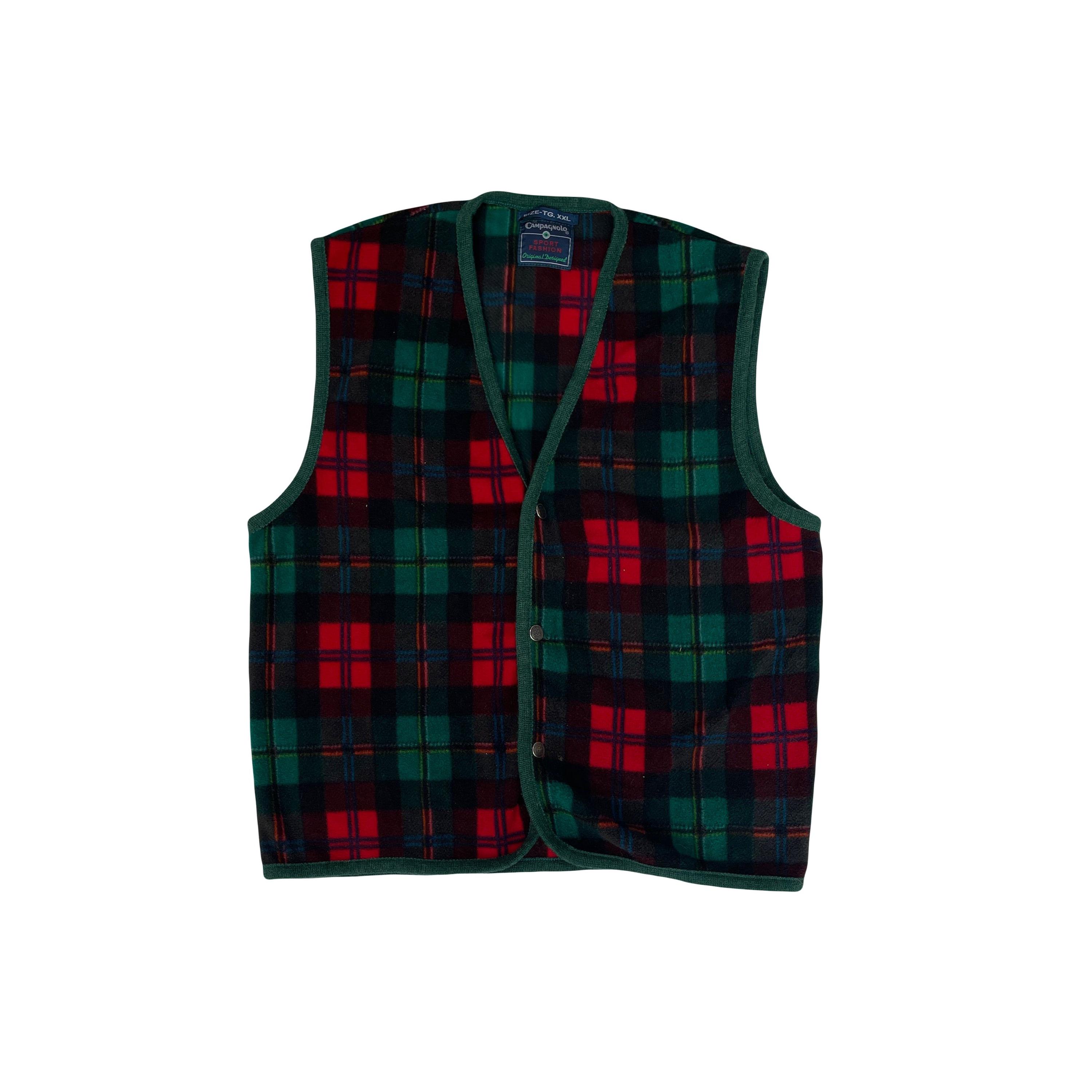 Vintage 90s Campagnolo Sport Fashion Mens XXL Red Green Plaid
