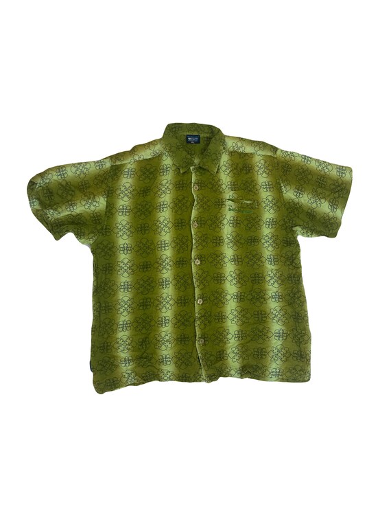 Camisa fea de fiesta hawaiana de estilo vintage de los anos 90 en verde oliva y lima de Banghera talla XL Etsy Espana