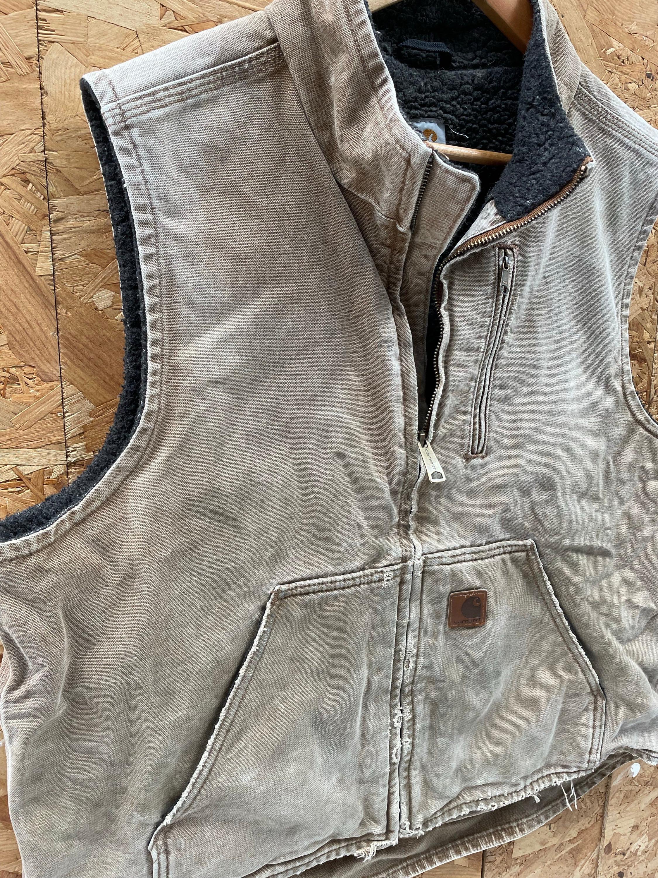 Vintage 90s Carhartt Men's Size L Distressed Tan Insulated Duck