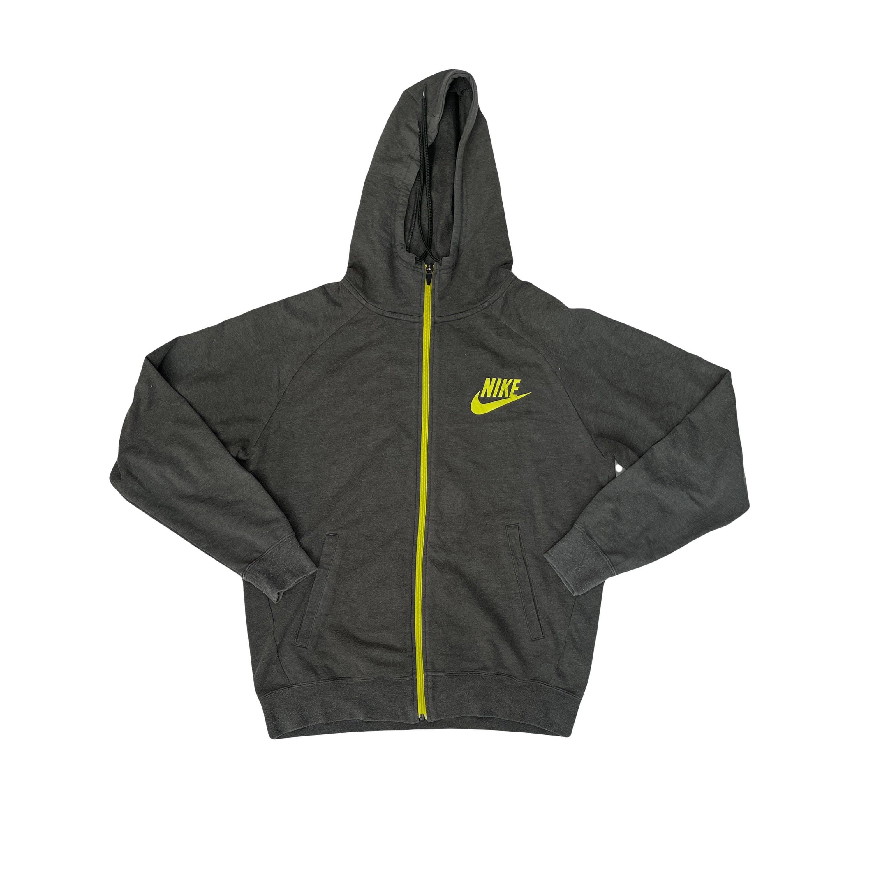 Nike Men's Olive & Lime Green Zip-up Hoodie Sweatshirt Jacket Size