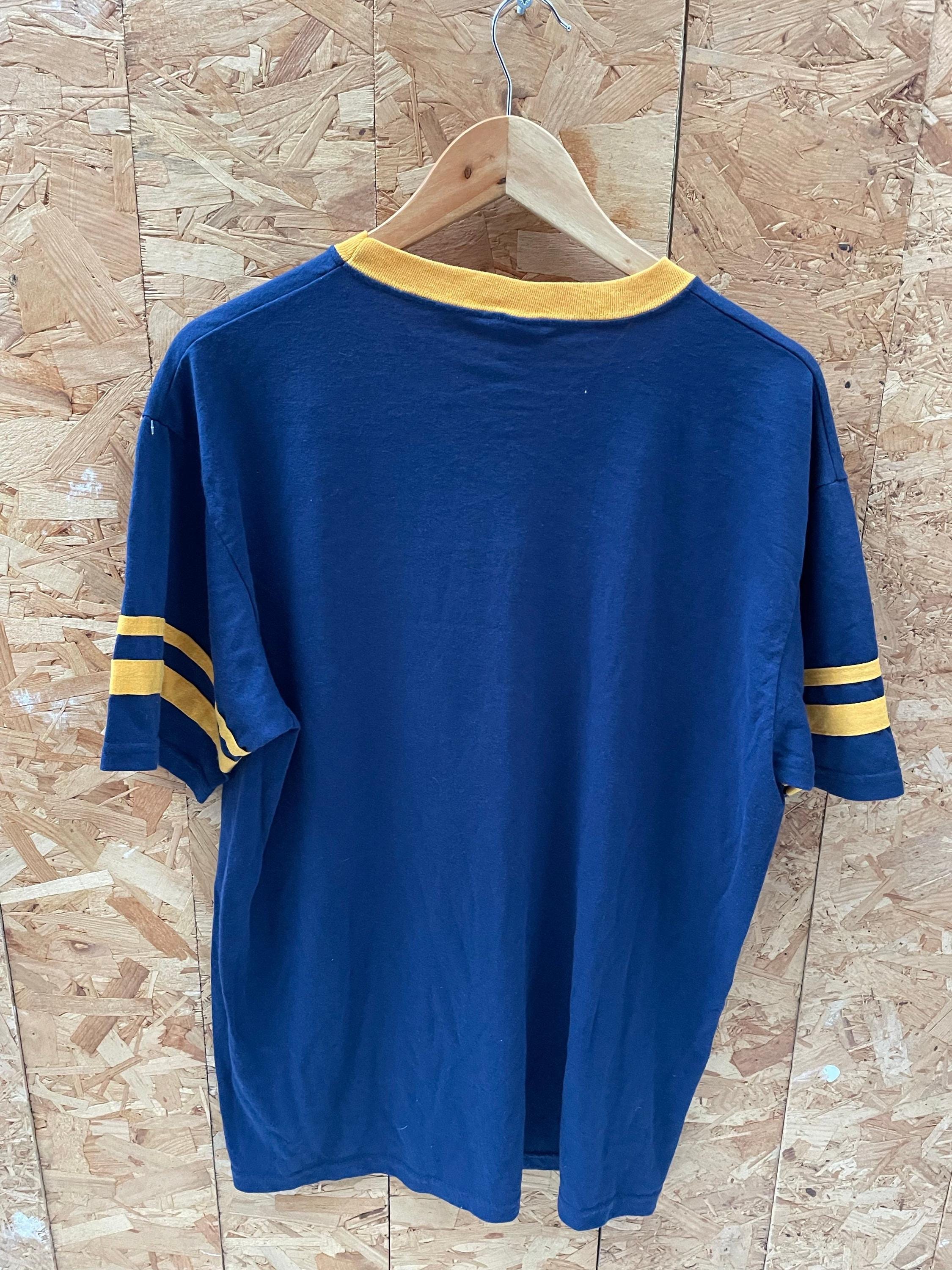 Augusta Sportswear 大人用 XL Vネック Tシャツ - ネイビーイエロー 