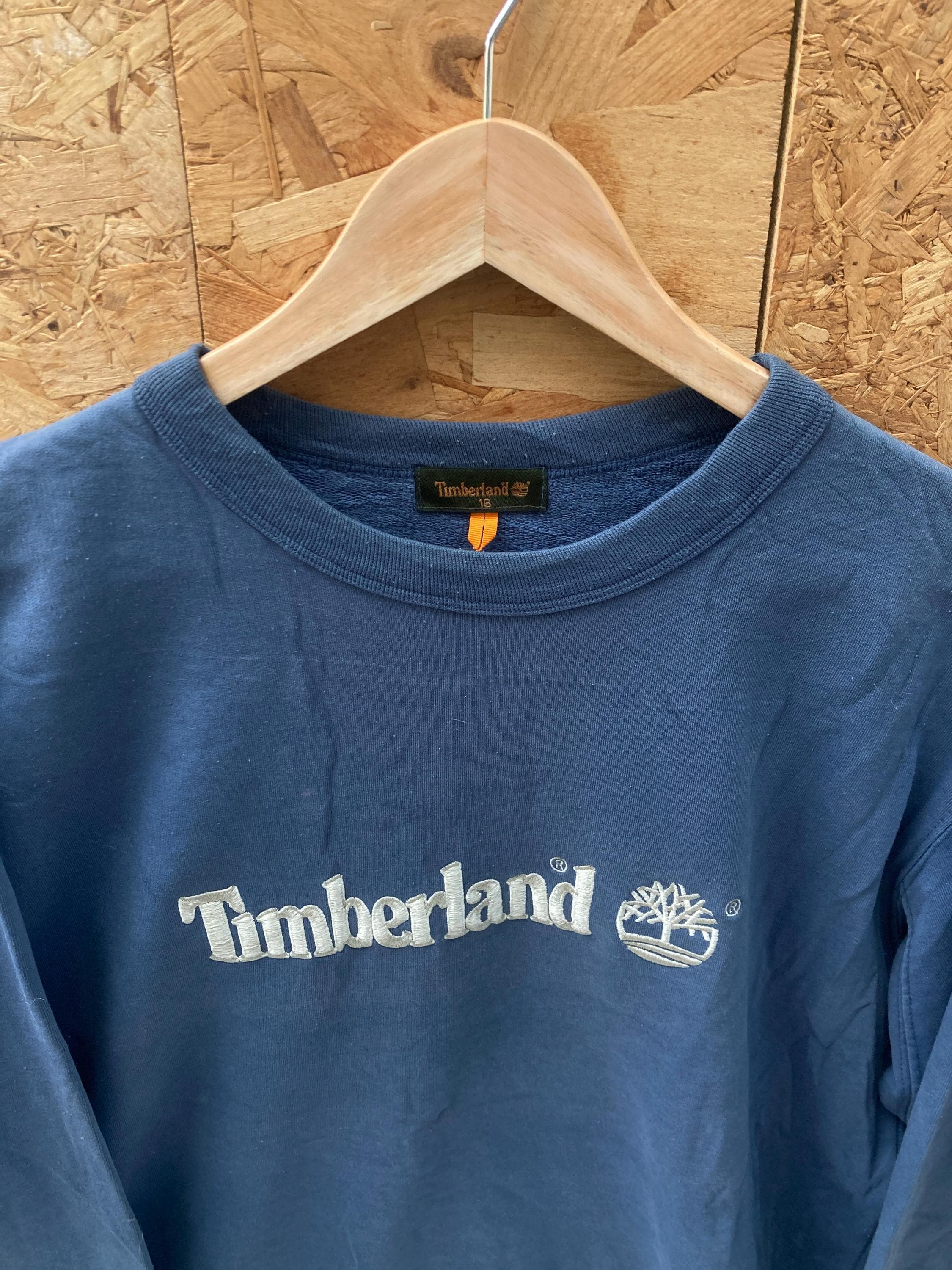 Vintage 90s Muted Navy Blue Crew Neck Spell Out Sweater Size
