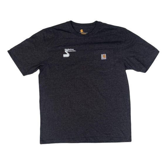 Vintage 90s Carhartt Dark Grey Steel Workers Pocket T-shirt Size