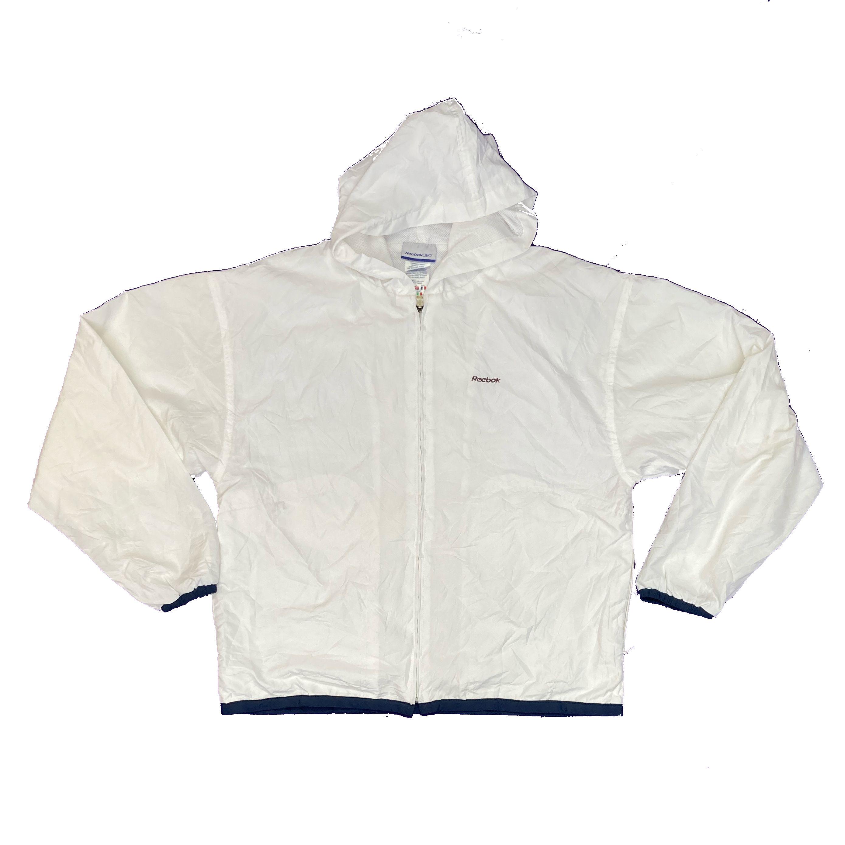 Vintage Y2K Reebok White Shell Track Windbreaker Jacket Size