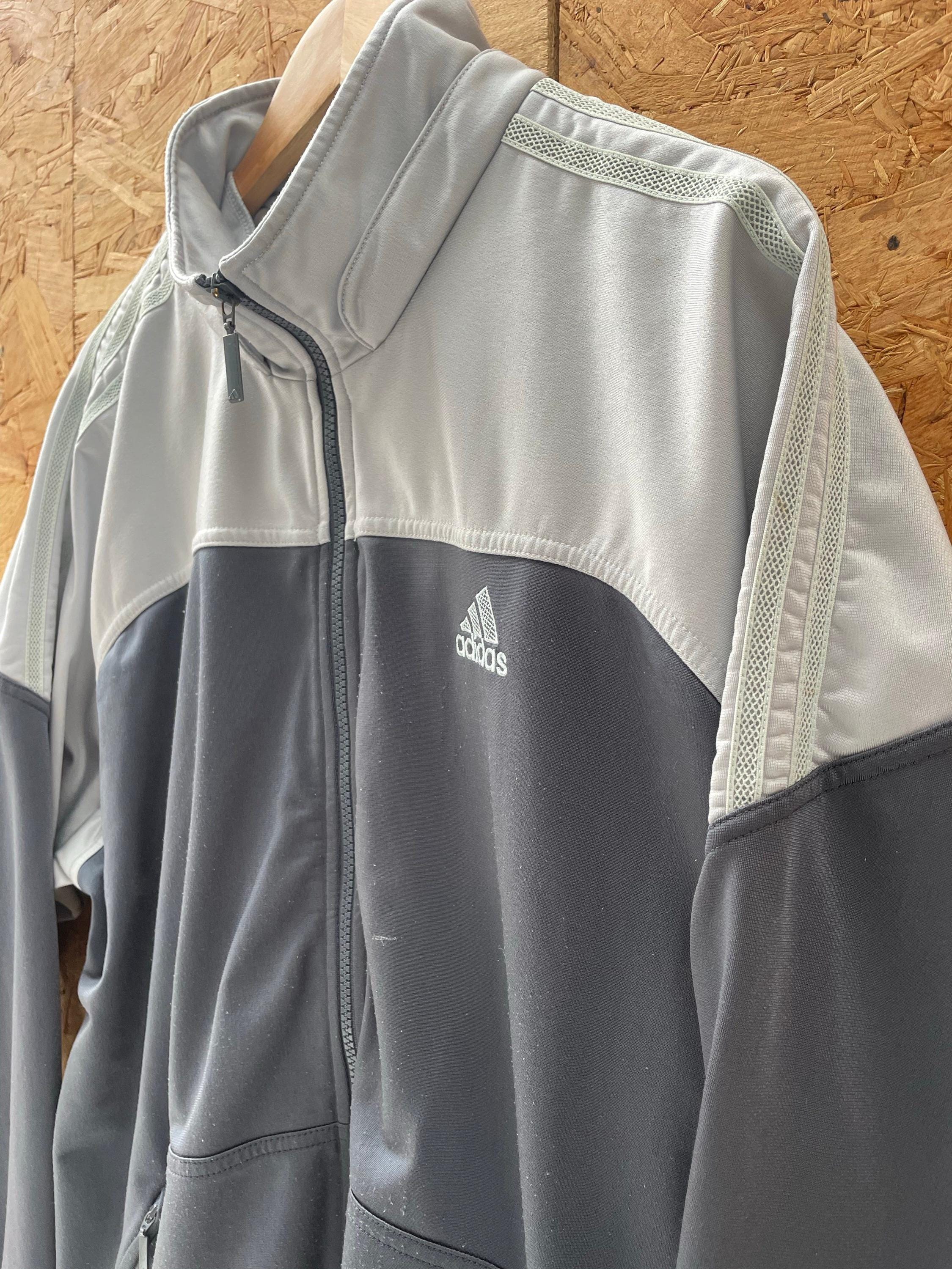 Vintage Y2K Adidas Men's Gray/black Track Jacket Size Large Full
