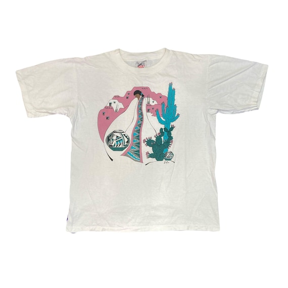Vintage 90s Southwestern Native American Girl & Cactus Single