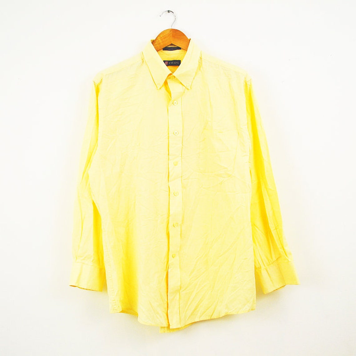 Retro 90s CHAPS by RL Pastel Yellow Shirt - Etsy