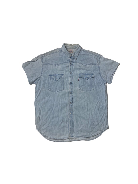 Vintage 90s Levis Red Tab distressed light blue d… - image 1