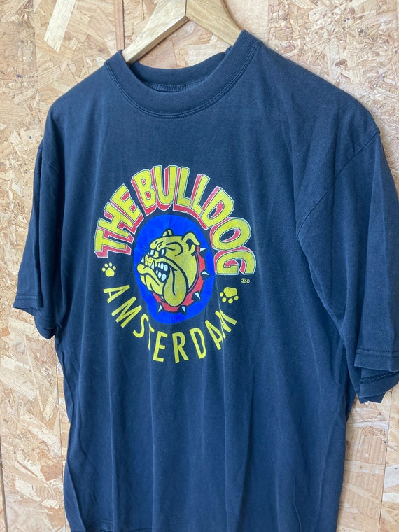 Vintage 90s Bulldog Coffee Shop Amsterdam Black Souvenir T-shirt