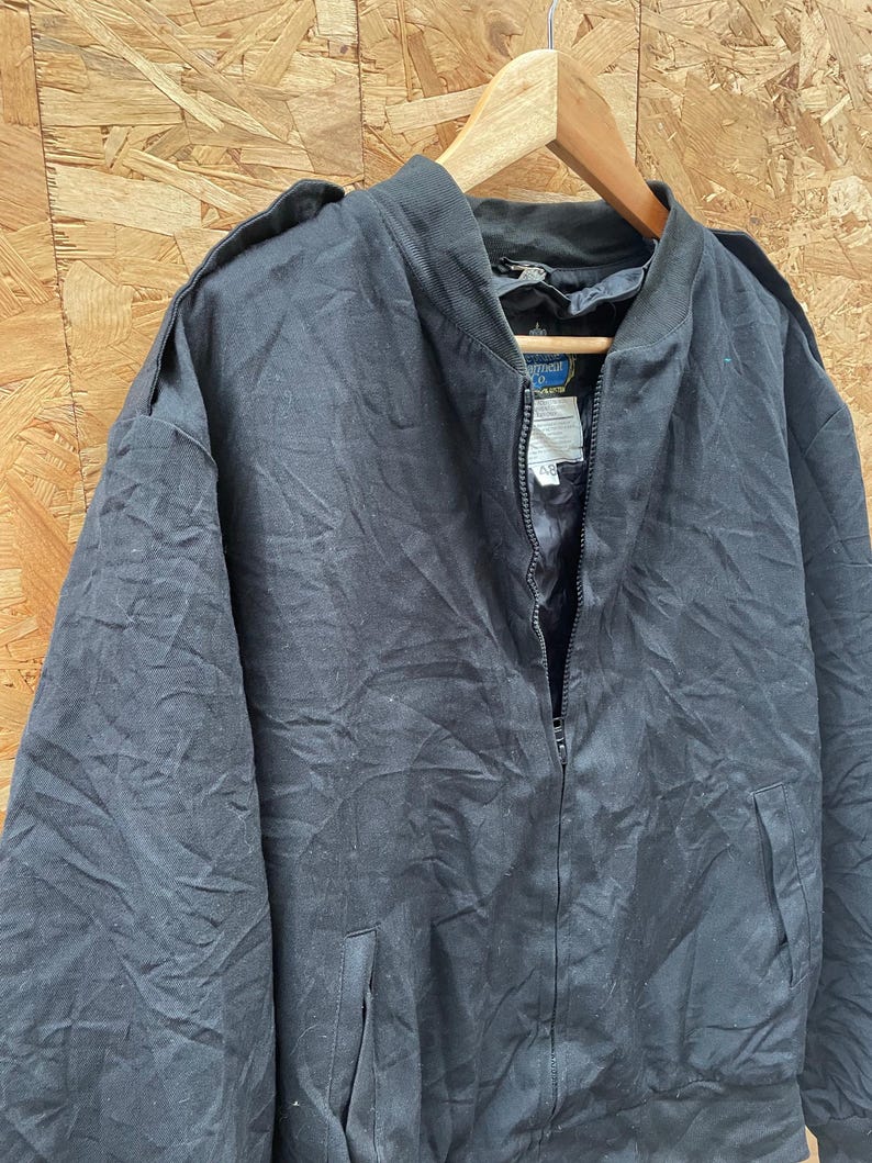 Vintage Neptune Garment Co. Men's Size 48 XL Black Bomber Jacket image 2