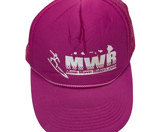 Vintage jaren '90 Maui Wave Riders Hawaii roze snapback trucker cap nieuwe oude voorraad