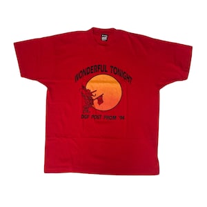 Vintage 94 Wonderful Tonight post Prom Rutgers USA souvenir single stitch red t shirt size XL