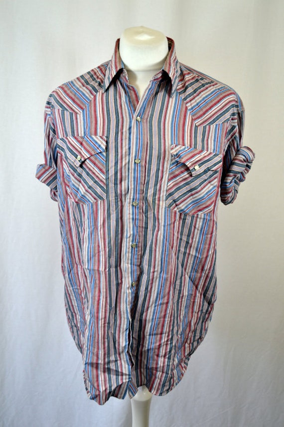 Vintage Striped 70's 80's Western Shirt