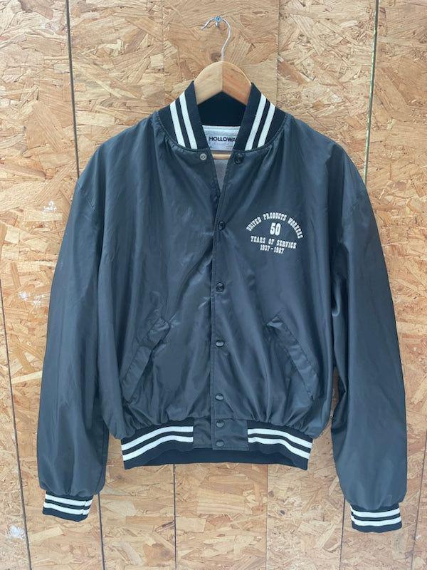 Vintage 80s USA Holloway Black Varsity Jacket, Size XL, United