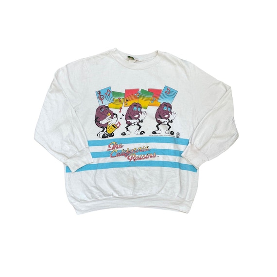 Vintage California Raisins Sweatshirt Crewneck White Graphic Print