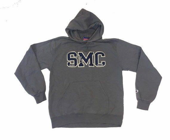 Vintage 90s Champion USA Varsity SMC Hoodie Grey Navy Blue Size Medium Etsy UK