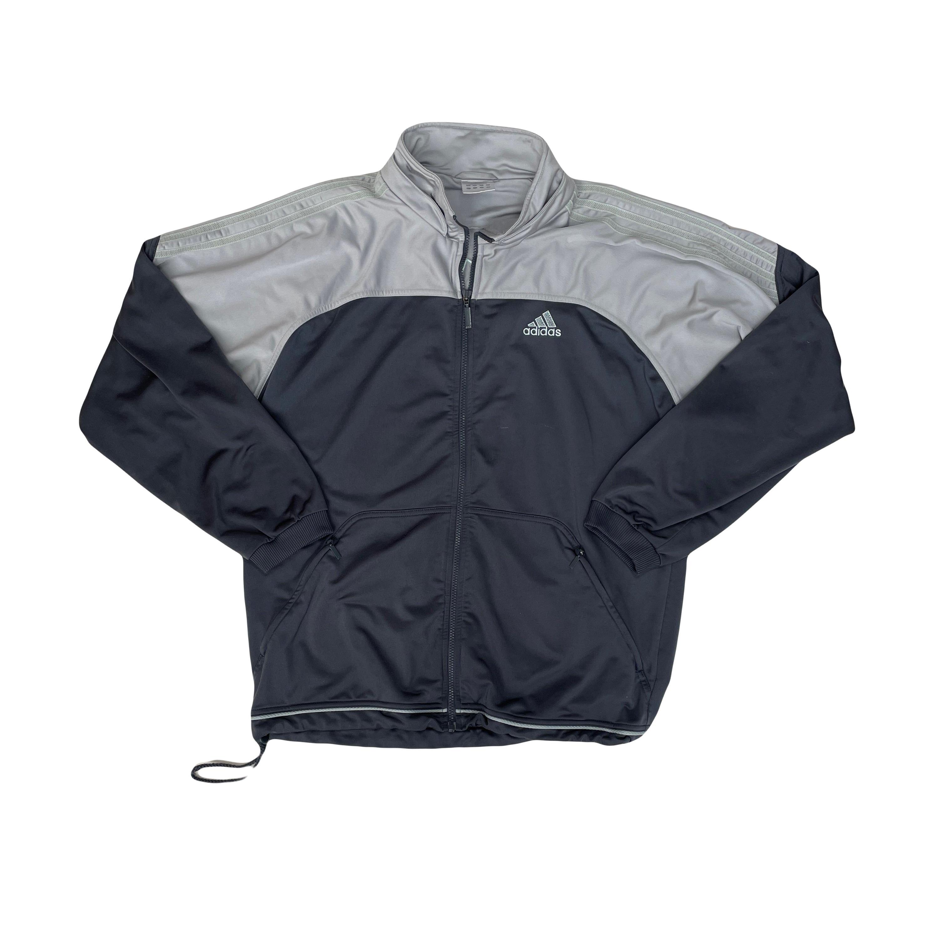 Vintage Y2K Adidas Men's Gray/black Track Jacket Size Large Full