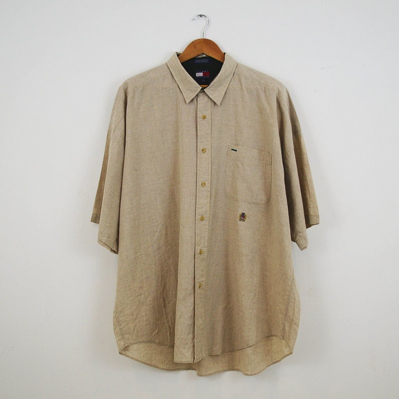 Image of Tommy Hilfiger 90S Vintage Linen & Cotton Oversized Shirt