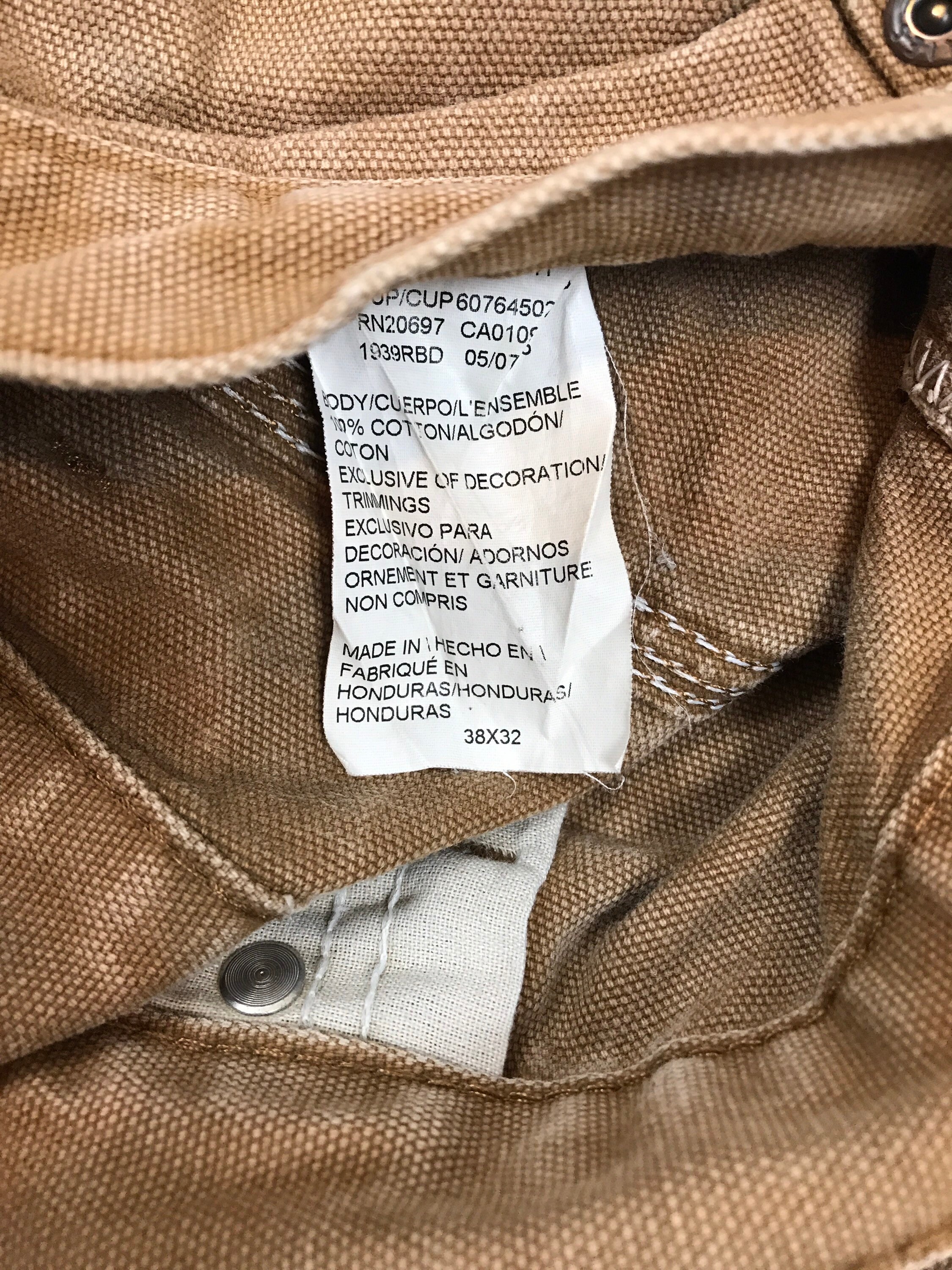 Vintage 90s W38 L32 Worn Distressed Dickies Heavy Cotton Tan Beige