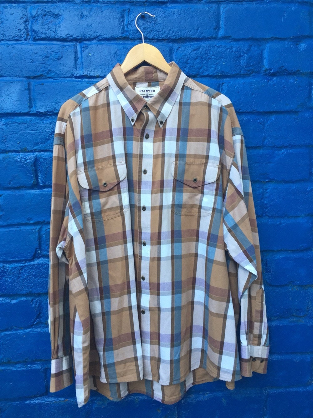 Vintage 90s Wrangler Painted Desert Check Cowboy Western Shirt - Etsy