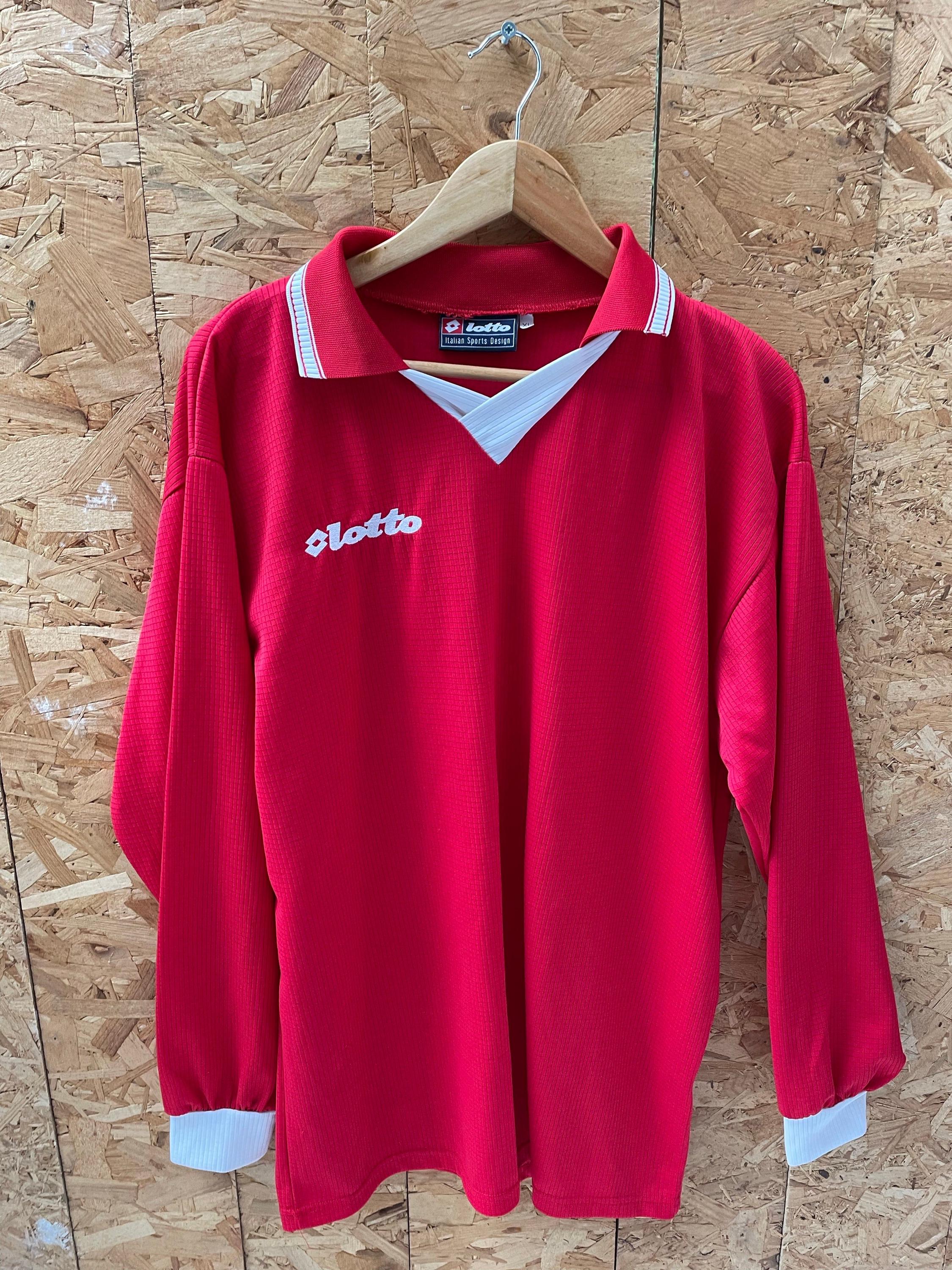 Maillot De Football Lotto Années 90 Rouge AC Milan Taille L Homme - Occasion Iconique