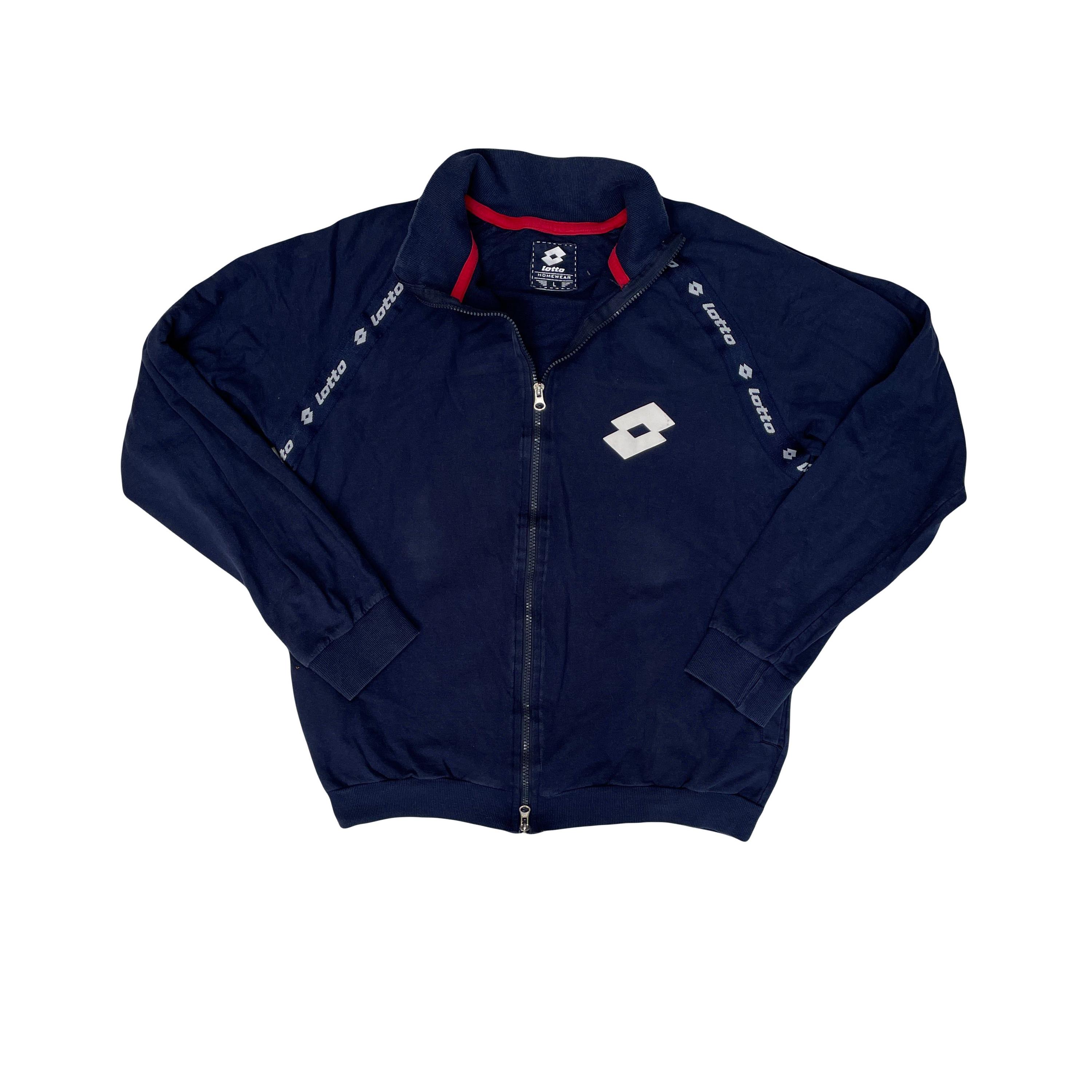 Vintage Y2K Lotto Men's Size L Navy Blue Zip-up Track Jacket