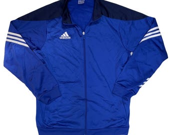 ADIDAS ATP ツアー ネイビー/ブルー ベロア トラックトップ。サイズ M