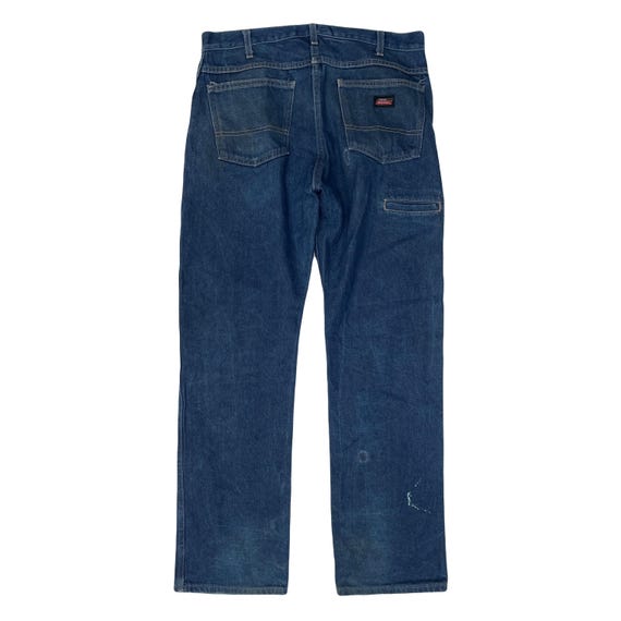 Vintage 90s Dickies Distressed Denim Carpenter Jeans 34x32 Work 