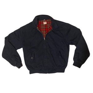 Vintage 80s MOD Soul Skin Navy Blue Tartan Inner British Made 
