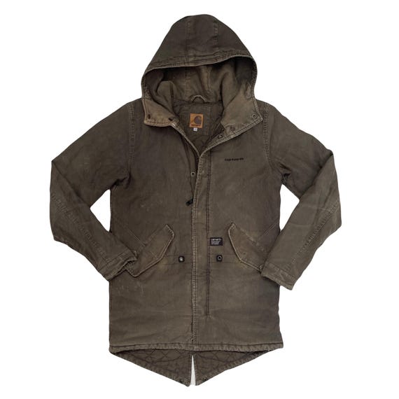 Vintage Carhartt WIP Clash Parker Men's Winter Parka Coat Dark
