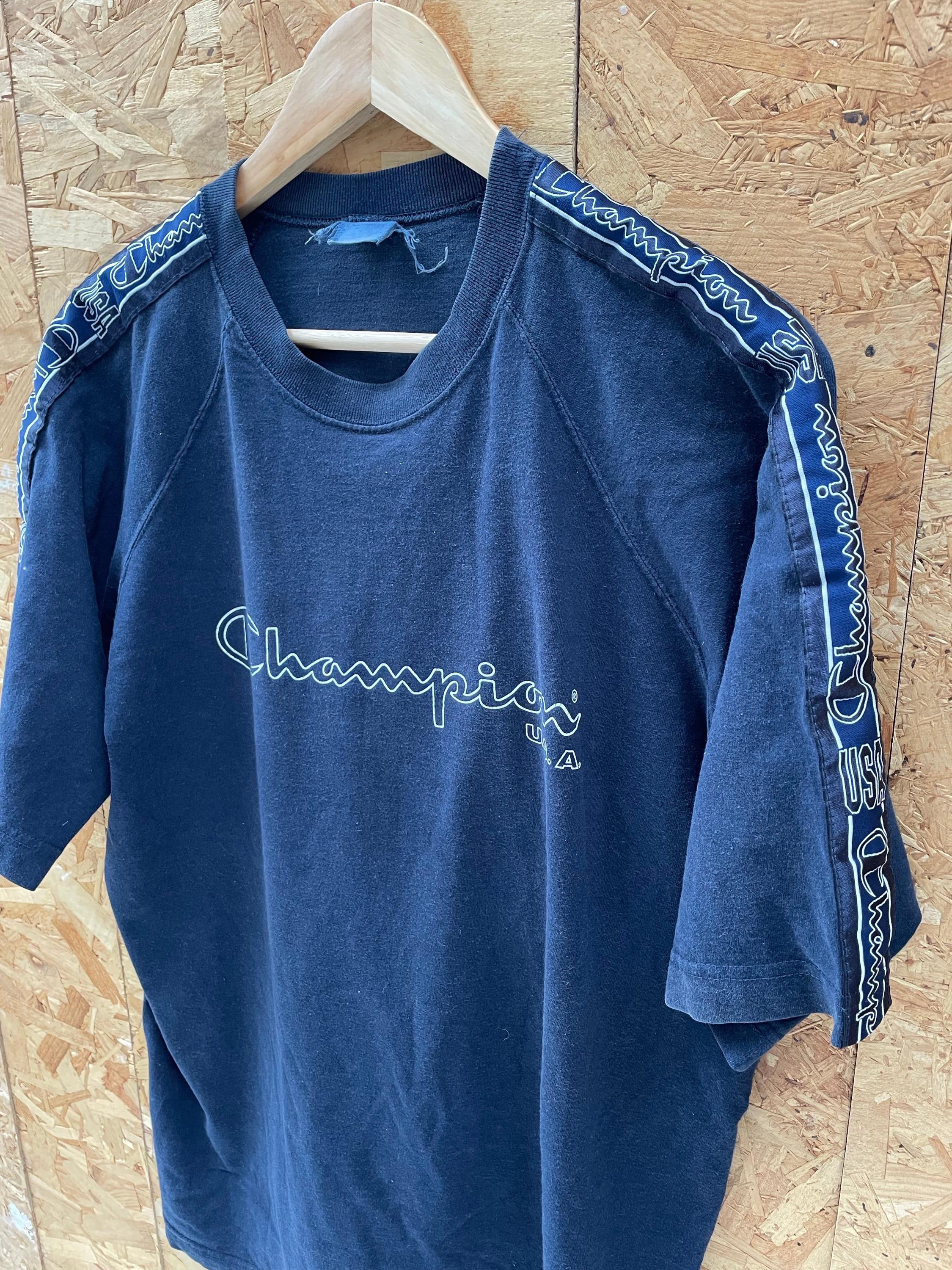 Vintage 90s Champion Men's Size XL Navy Blue Short Sleeve T-shirt