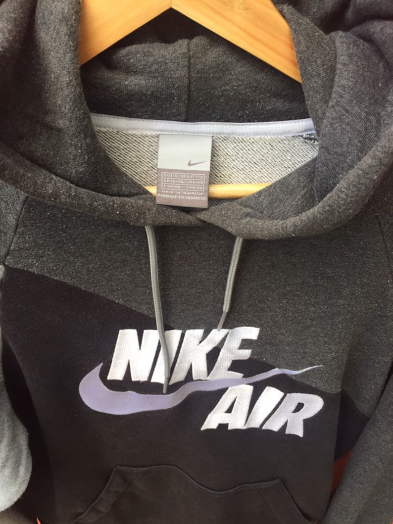 Vintage 00s Old School Nike Air Spell Out Grey Hoodie Size Etsy