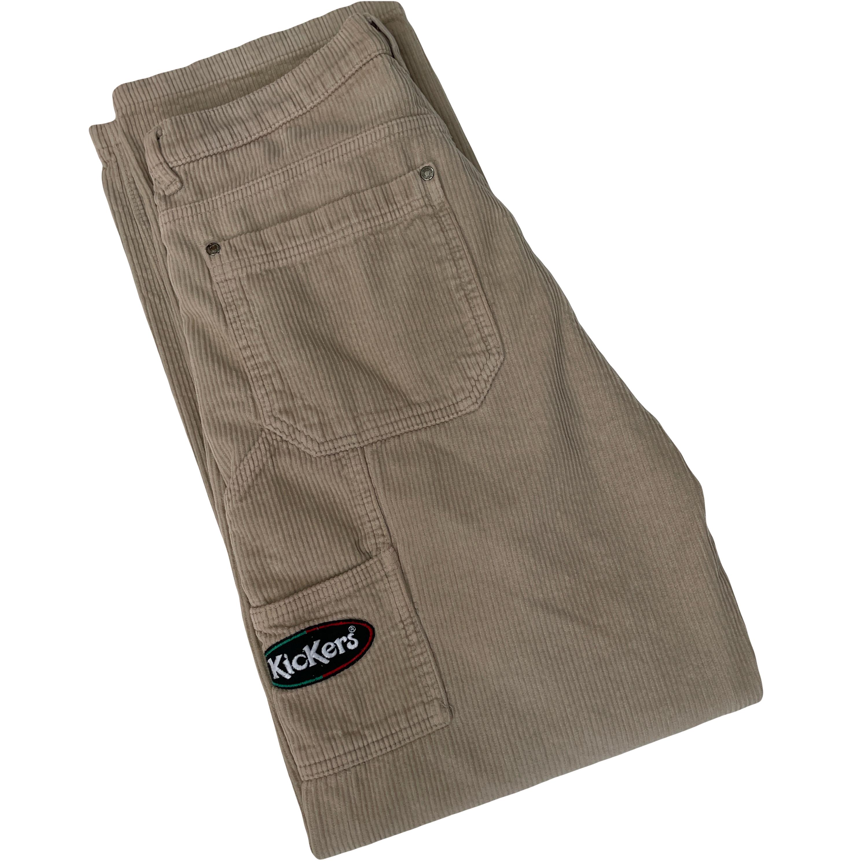 Vintage 90s Kickers Light Beige Jumbo Relaxed Corduroy Trousers