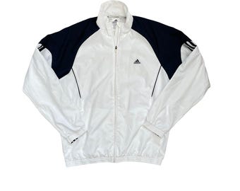 Vintage 90S D6 F180 Adidas White Tracksuit Zip Jacket and Pants