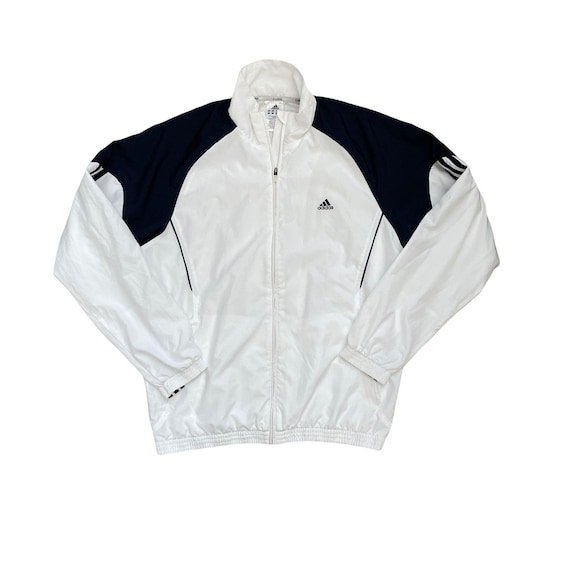 Vintage Y2K Adidas Clima365 Track Jacket White Navy Blue Men's