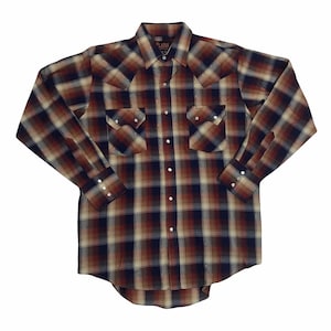 Vintage 80er Karo Western Cowboy Rodeo Shirt mit Goldfaden Größe medium