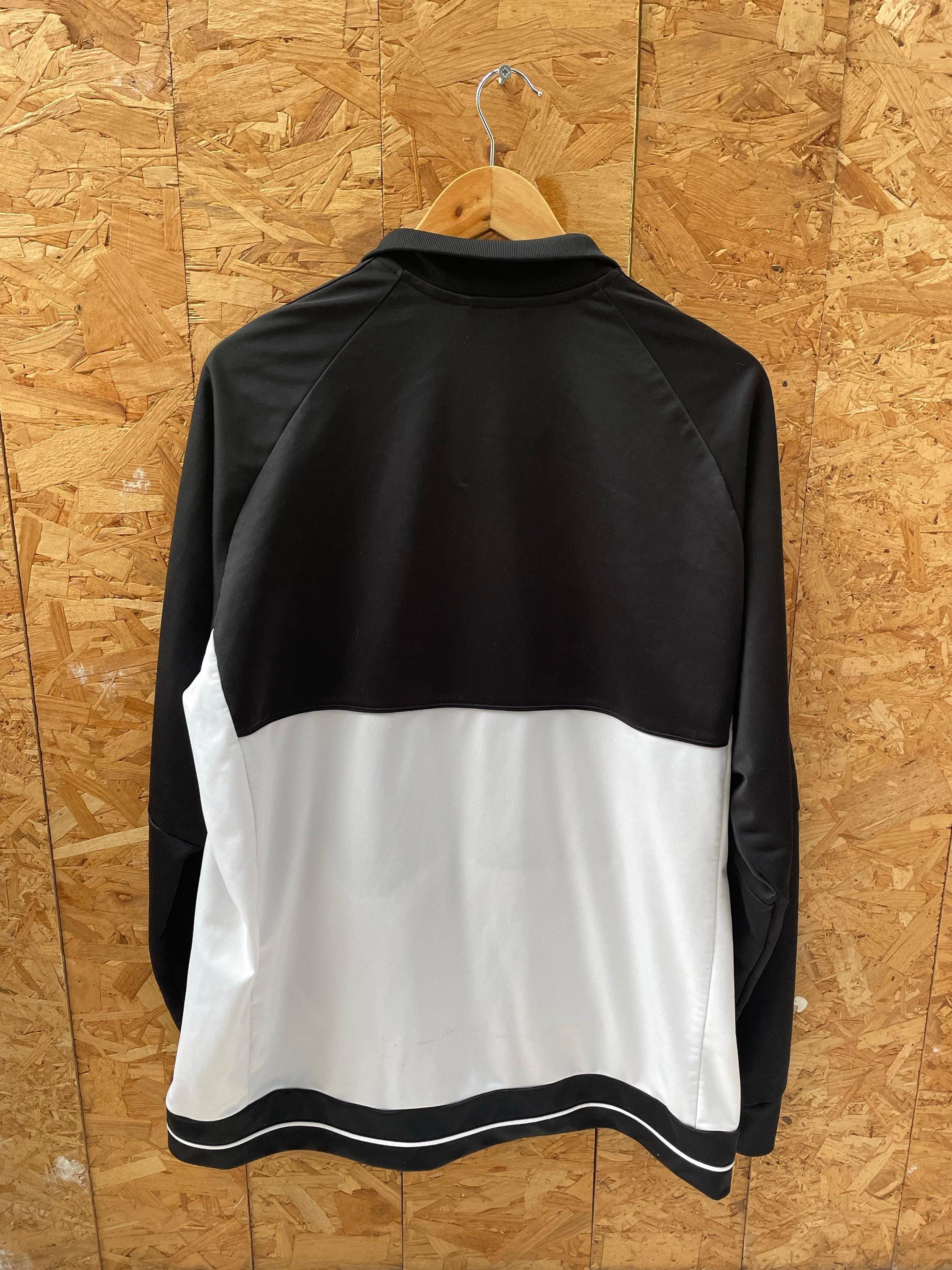 Vintage Y2K Adidas Men's Size XXL Black & White Track Jacket Zip