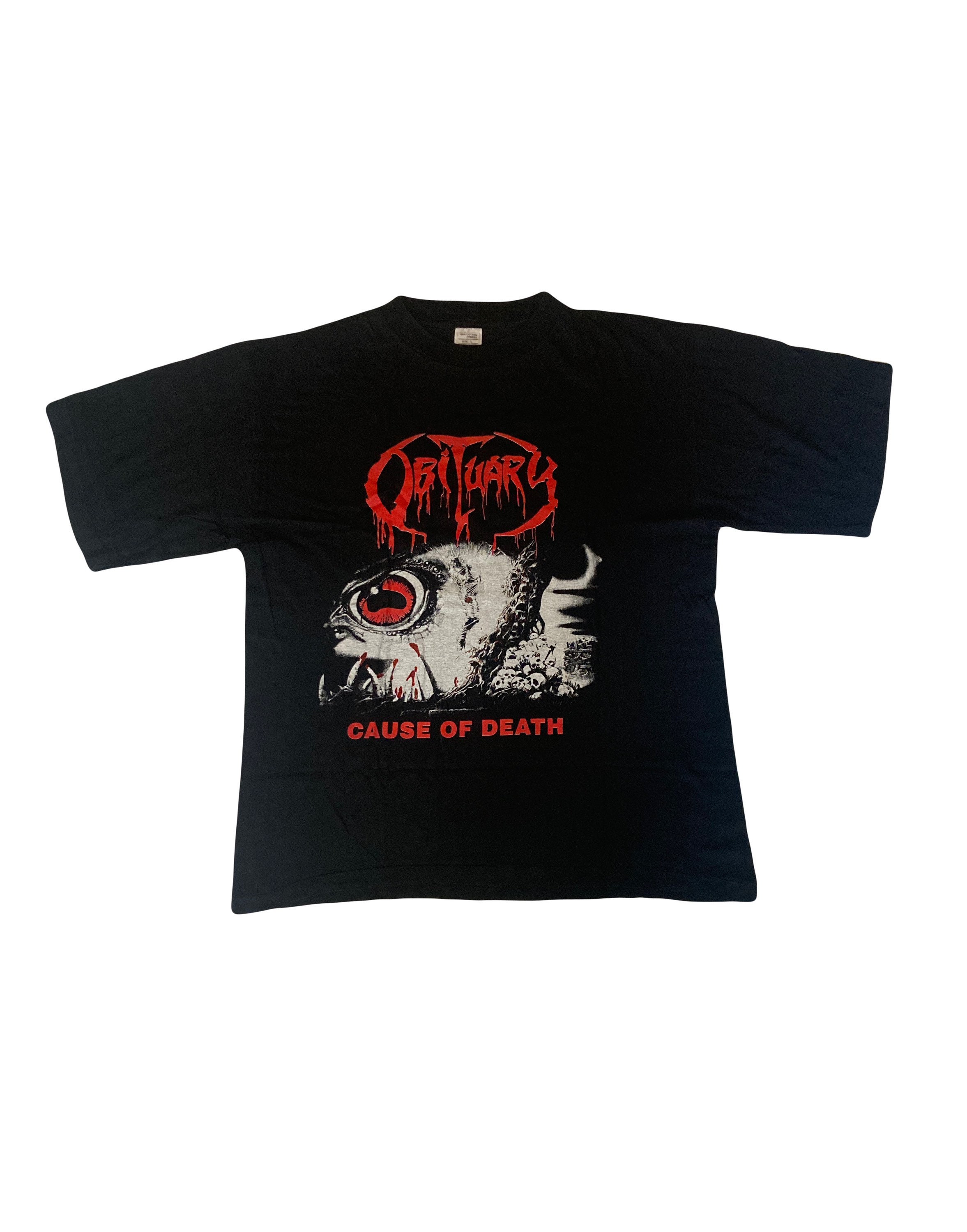 Rare Vintage 1990 Obituary Cause of Death Album Tour US T - Etsy